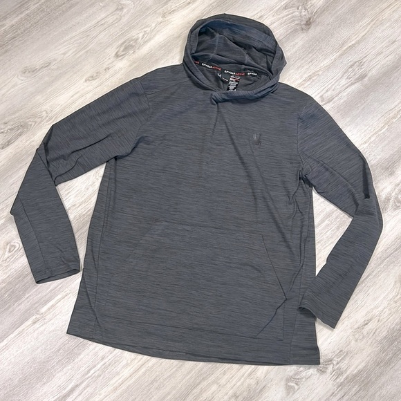 Men’s Spyder Active Moisture Wicking Long Sleeve Pullover Hoodie Proweb Pockets - Picture 1 of 7